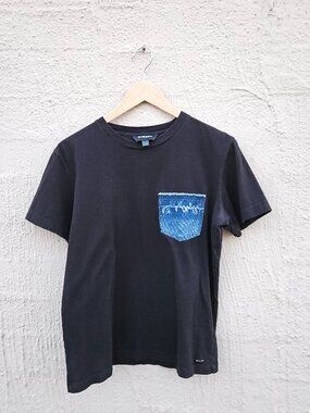 DIESEL Cotton Tee with Denim Pocket